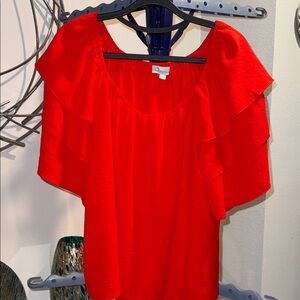 Chenault Women's Red Ruffle Blouse